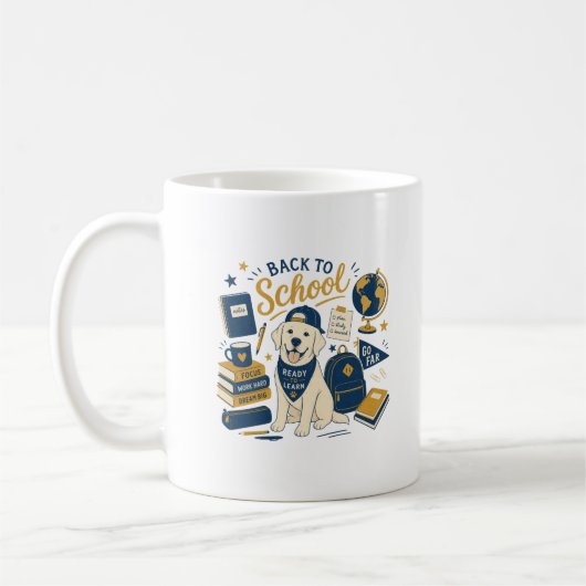 Terug naar school Labrador Retro Koffiemok (Links)