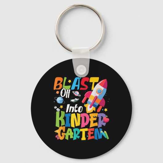 Terug naar school: lancering naar de kleuterschool sleutelhanger (Voorkant)