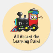 Terug naar School Learning Train cartoon Ronde Sticker (Voorkant)