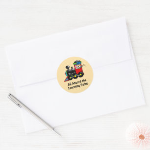 Terug naar School Learning Train cartoon Ronde Sticker