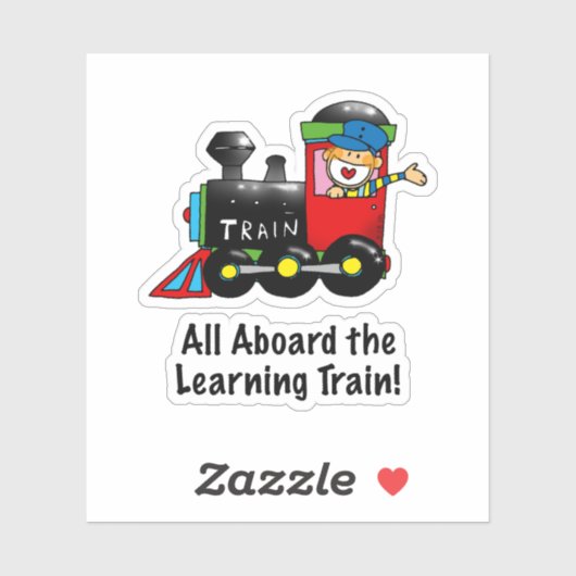 Terug naar School Learning Train cartoon Sticker (Vel)