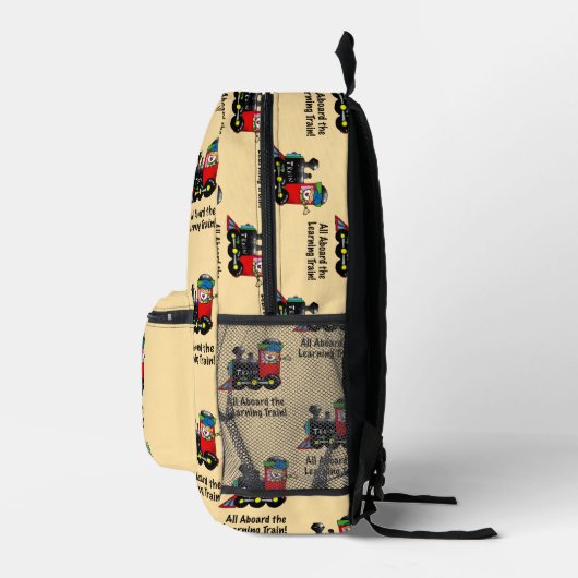 Terug naar School Learning Train (naam toevoegen) Bedrukte Rugzak (Rechts)