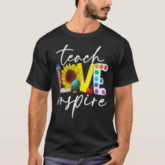 Terug naar school Leer Liefde Inspireren Retro Ler T-shirt