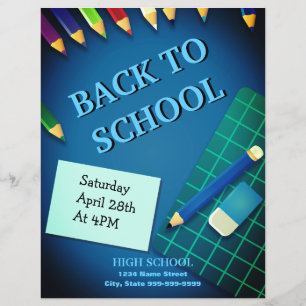 Terug naar school leerprogramma's flyer