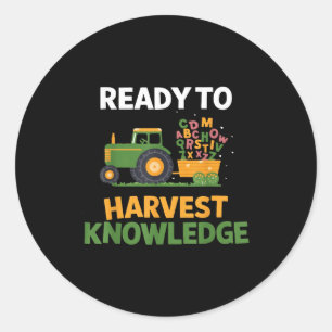 Terug naar school leraar boerderij tractor boer ki ronde sticker