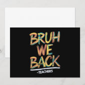 Terug naar school leraar Bruh We Back Leraren  Kaart (Voorkant / Achterkant)