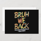 Terug naar school leraar bruh we terug docenten kaart (Voorkant / Achterkant)