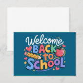 Terug naar school leraar eerste dag van school gra bedankkaart (Voorkant / Achterkant)