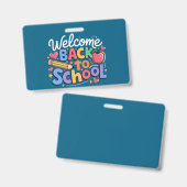 Terug naar school leraar eerste schooldag Grappig Badge (Voor- en achterkant)