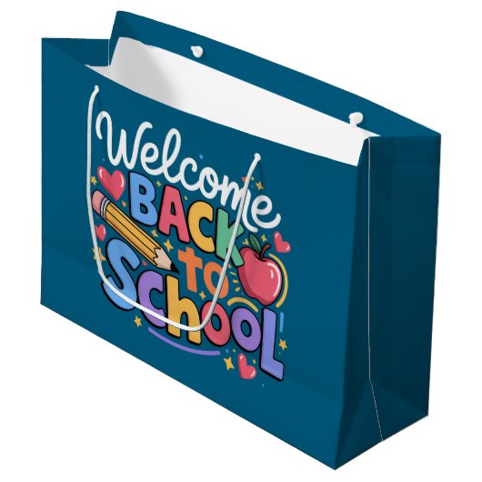 Terug naar school leraar eerste schooldag grappig groot cadeauzakje (Voorkant Gekanteld)
