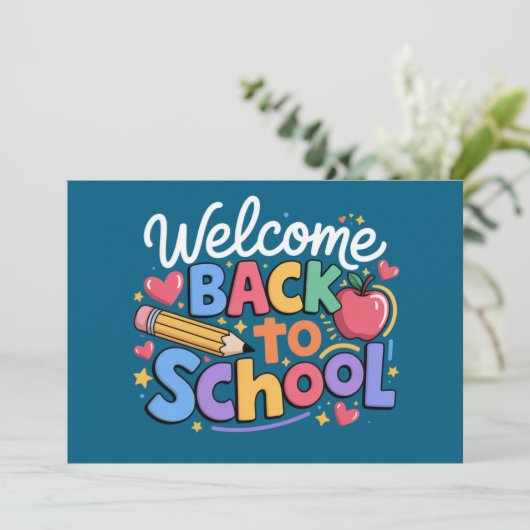 Terug naar school leraar eerste schooldag Grappig Kaart (Staand voorkant)