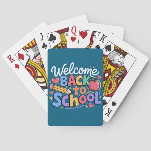 Terug naar school leraar eerste schooldag Grappig Pokerkaarten (Achterkant)