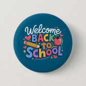 Terug naar school leraar eerste schooldag grappig ronde button 5,7 cm (Voorkant)
