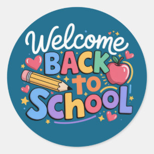 Terug naar school leraar eerste schooldag grappig ronde sticker
