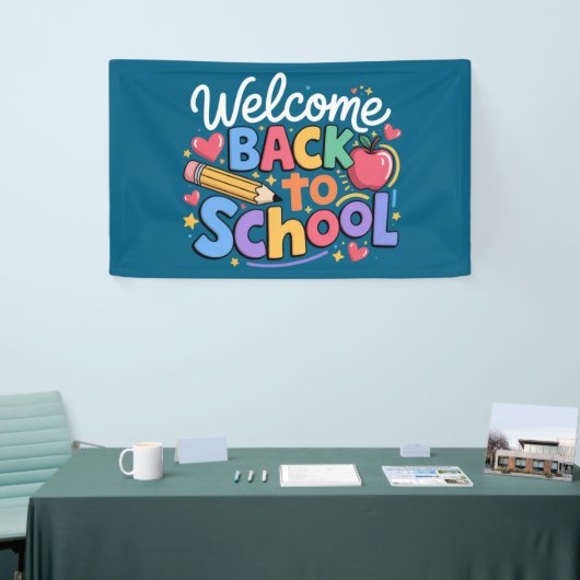 Terug naar school leraar eerste schooldag Grappig Spandoek (Beurs)
