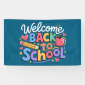 Terug naar school leraar eerste schooldag Grappig Spandoek (Horizontaal)