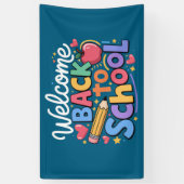 Terug naar school leraar eerste schooldag Grappig Spandoek (Verticaal)