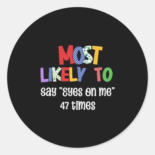 Terug naar school Leraar Groep - Grappig Leraar Te Ronde Sticker (Voorkant)