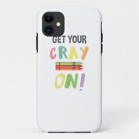 Terug naar school Leraar Krijg je Cray op Crayon Case-Mate iPhone Case (Achterkant)