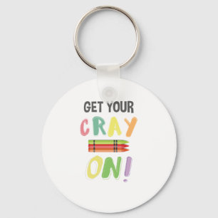 Terug naar school Leraar Krijg je Cray op Crayon Sleutelhanger