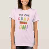 Terug naar school Leraar Krijg je Cray op Crayon T-shirt (Voorkant)