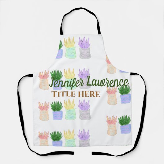 Terug naar school leraar naam titel vetplanten pla schort (Voorkant)