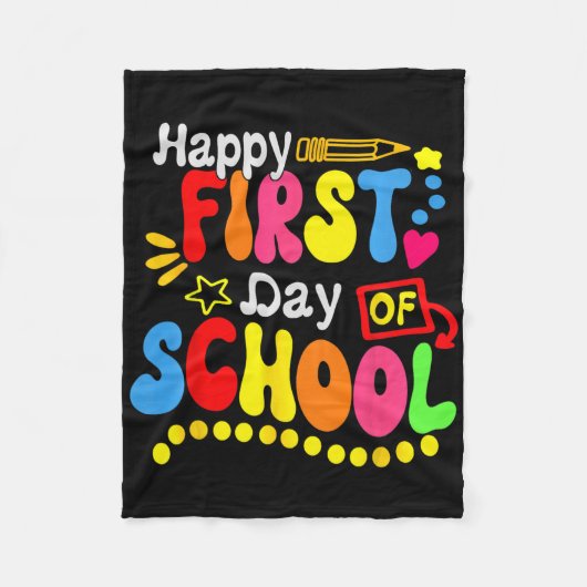 Terug naar school leraar student blij eerste dag v fleece deken (Voorkant)