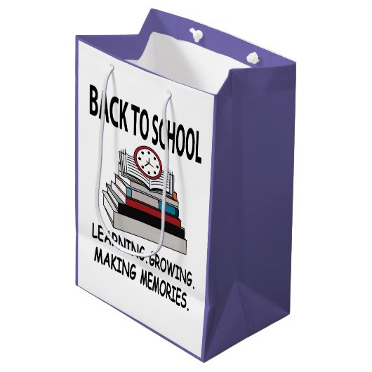 Terug naar school leraar student medium cadeauzakje (Voorkant Gekanteld)