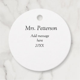 Terug naar school leraar waardering en jaargang bedankjes labels