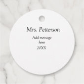 Terug naar school leraar waardering en jaargang bedankjes labels (Achterkant)