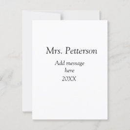 Terug naar school leraar waardering en jaargang briefkaart