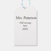 Terug naar school leraar waardering en jaargang cadeaulabel (Voorkant)