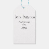 Terug naar school leraar waardering en jaargang cadeaulabel (Achterkant)