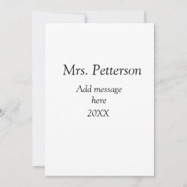 Terug naar school leraar waardering en jaargang feestdagenkaart