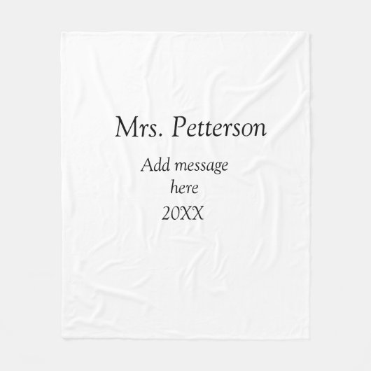 Terug naar school leraar waardering en jaargang fleece deken (Voorkant)