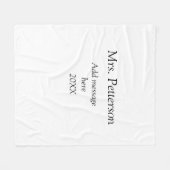 Terug naar school leraar waardering en jaargang fleece deken (Voorkant (Horizontaal))