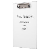 Terug naar school leraar waardering en jaargang klembord (Links)