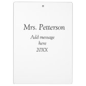 Terug naar school leraar waardering en jaargang klembord (Achterkant)