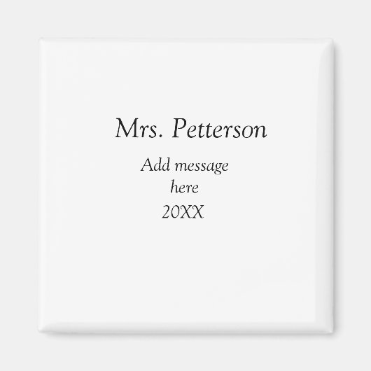 Terug naar school leraar waardering en jaargang magneet (Voorkant)