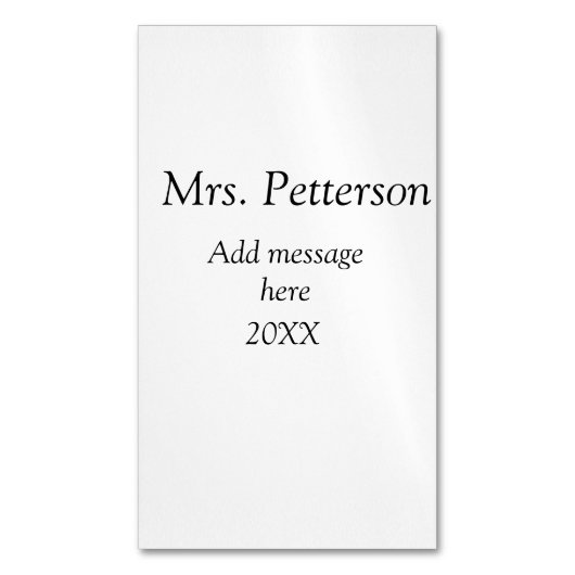 Terug naar school leraar waardering en jaargang magnetisch visitekaartje (Voorkant Verticaal)