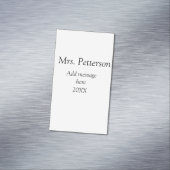 Terug naar school leraar waardering en jaargang magnetisch visitekaartje (Voorbeeld)