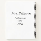 Terug naar school leraar waardering en jaargang notitieboek (Achterkant)