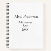 Terug naar school leraar waardering en jaargang notitieboek (Voorkant)