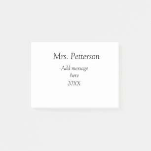 Terug naar school leraar waardering en jaargang post-it® notes