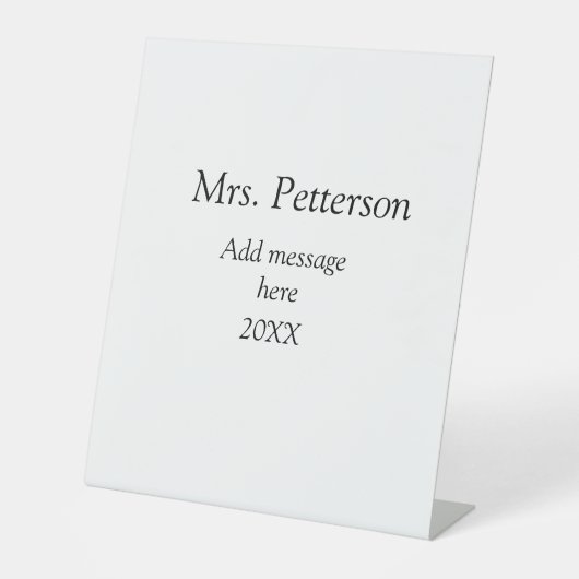 Terug naar school leraar waardering en jaargang reclamebord met voetstuk (Voorkant)