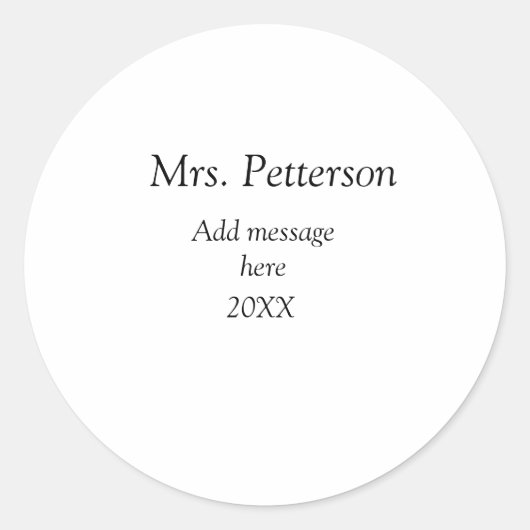 Terug naar school leraar waardering en jaargang ronde sticker (Voorkant)