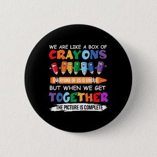 Terug naar school leraar we zijn als een doos kleu ronde button 5,7 cm