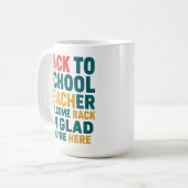 Terug naar school Leraar Welkom terug Ik ben blij Koffiemok (Voorkant links)