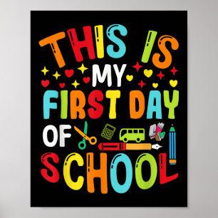 Terug naar school leraren kinderen student eerste poster