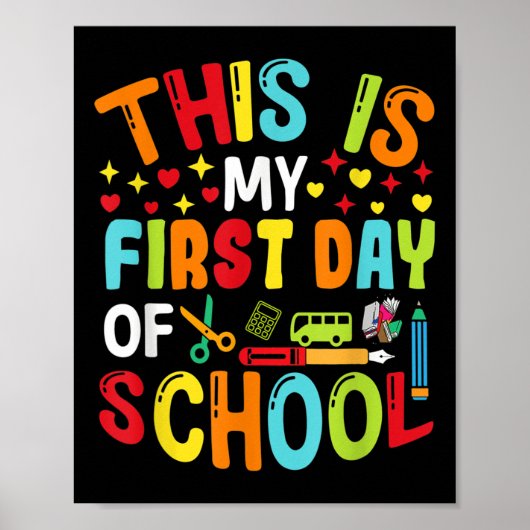 Terug naar school leraren kinderen student eerste  poster (Voorkant)